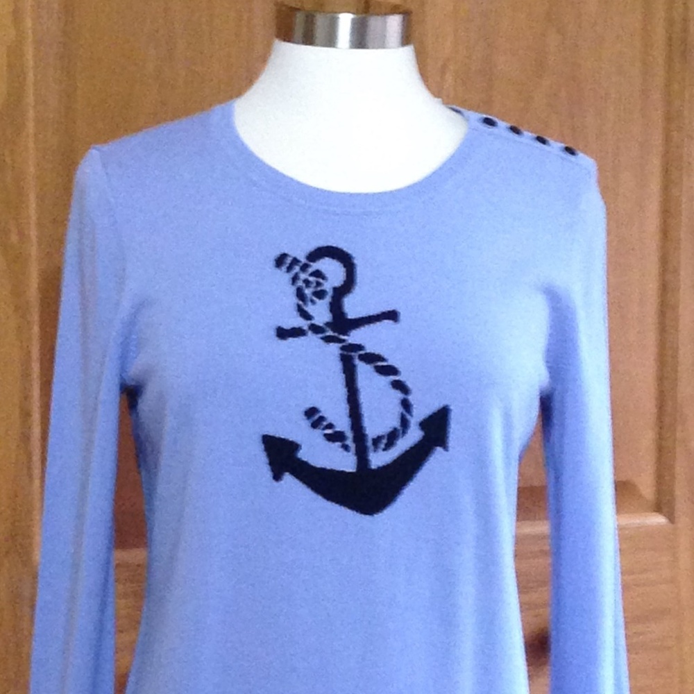 TALBOTS - Button-Shoulder Anchor Sweater - NEW with Tag